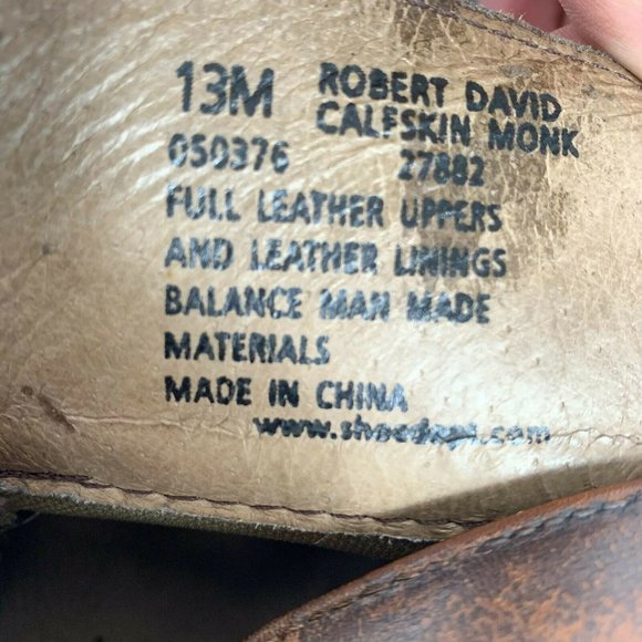 Vtg Robert David Aconto Calfskin Monks Men Sz 13M main image 8
